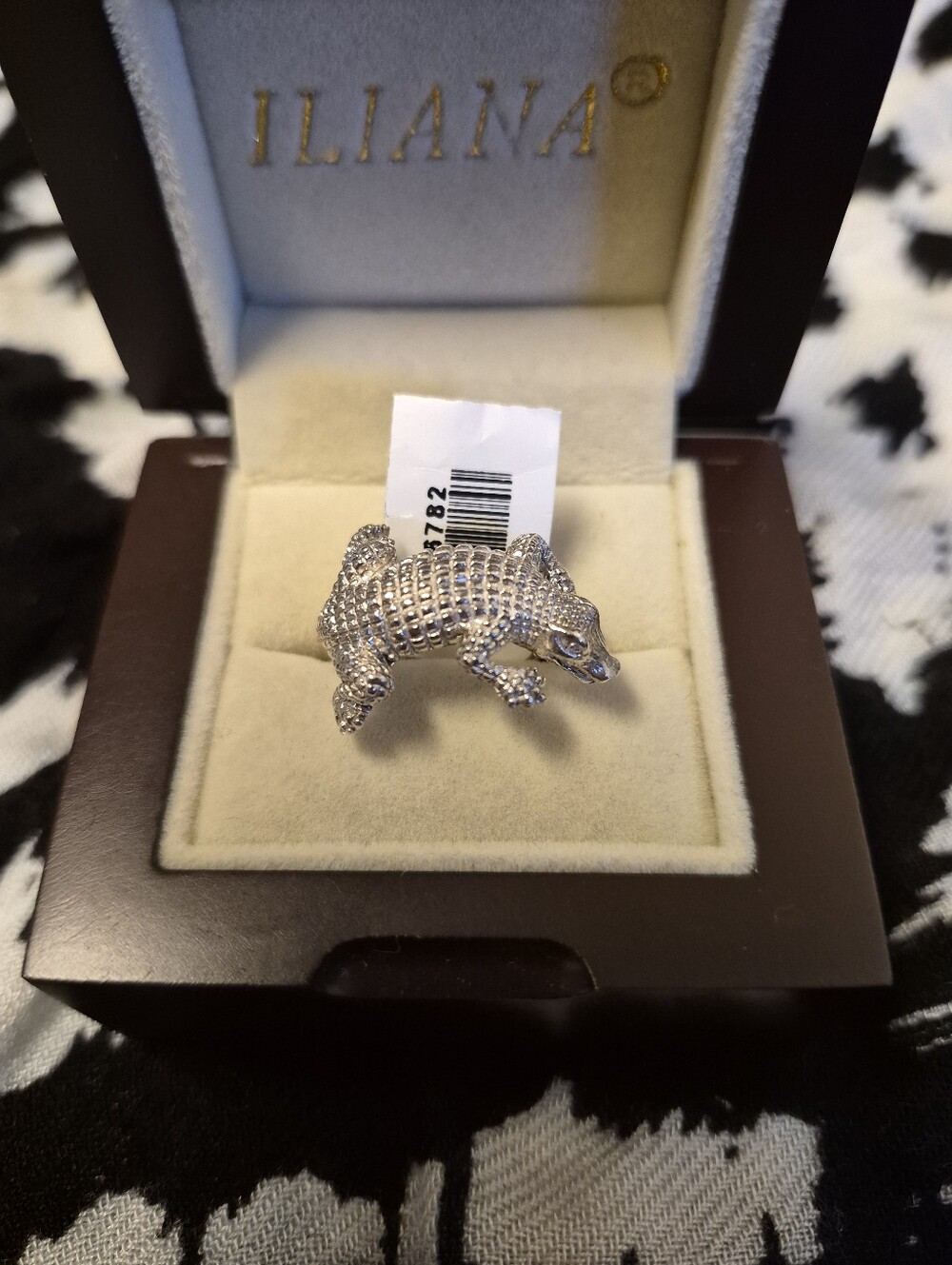 NWT D'Joy .925 Solid Sterling Alligator Ring Sparkling Textured Silver Size 9